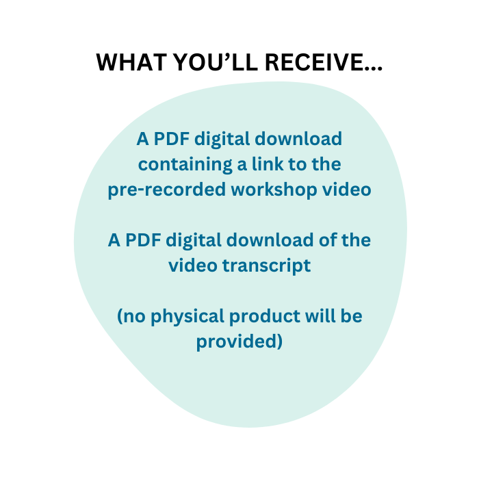 Description of what you'll receive after purchasing the workshop - PDF digital downloads and link to workshop video. Master self leadership mini workshop neuroscience based strategies stress uncertainty fear calm mindset clarity control stress