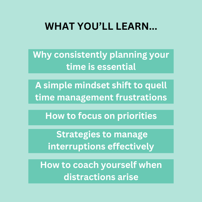 Learn how to plan and use your time more effectively, so you can be fully present at work and at home in this on-demand workshop. Handle interruptions and distractions more effectively. Improve your work-life balance so you can get more done and enjoy more time away from work.