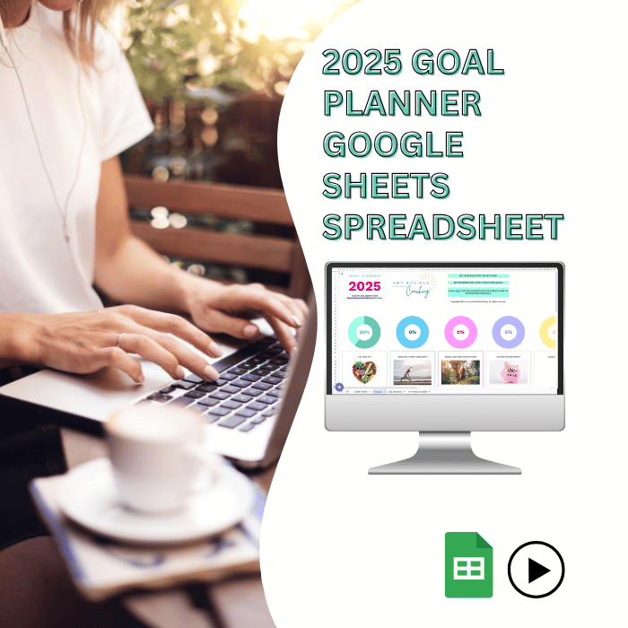 Goal-Tracking Spreadsheet: Set and organize your goals, track progress visually, and stay motivated with this Google Sheets planner for 2025 success.