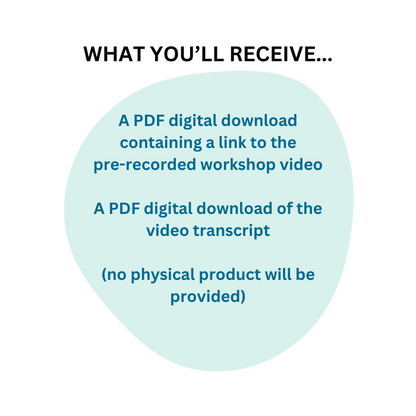 Description of what you'll receive after purchasing the workshop - PDF digital downloads and link to workshop video. Master self leadership mini workshop neuroscience based strategies stress uncertainty fear calm mindset clarity control stress